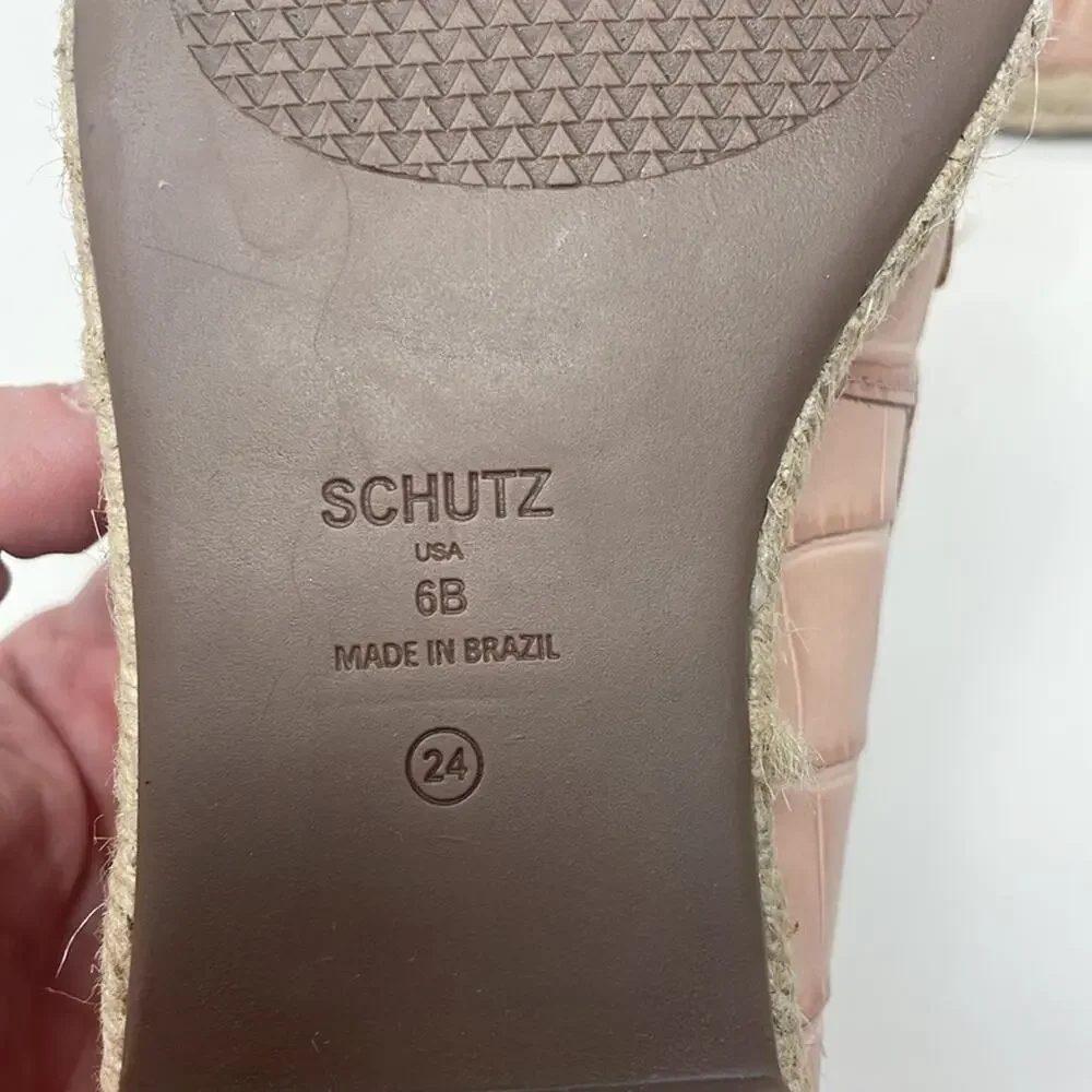 New!!! Schutz Patty crocodile embossed leather espadrilles woman’s size 6B